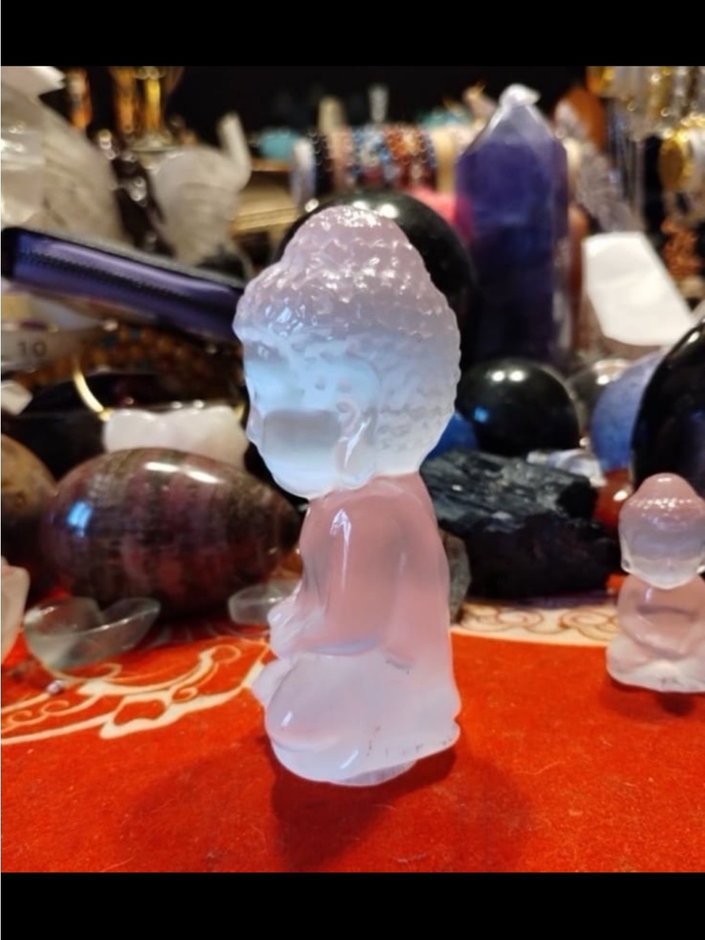 Satin Spar Buddha Carving - Picture 8 of 10